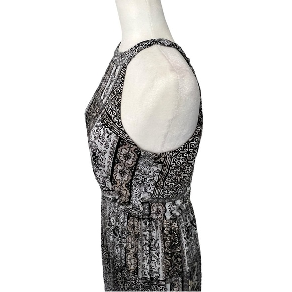 Three Pink Hearts Black and White Halter Maxi Sundress - Picture 5 of 16